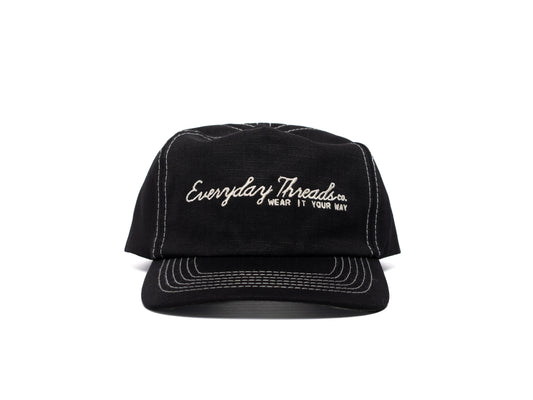 script logo hat